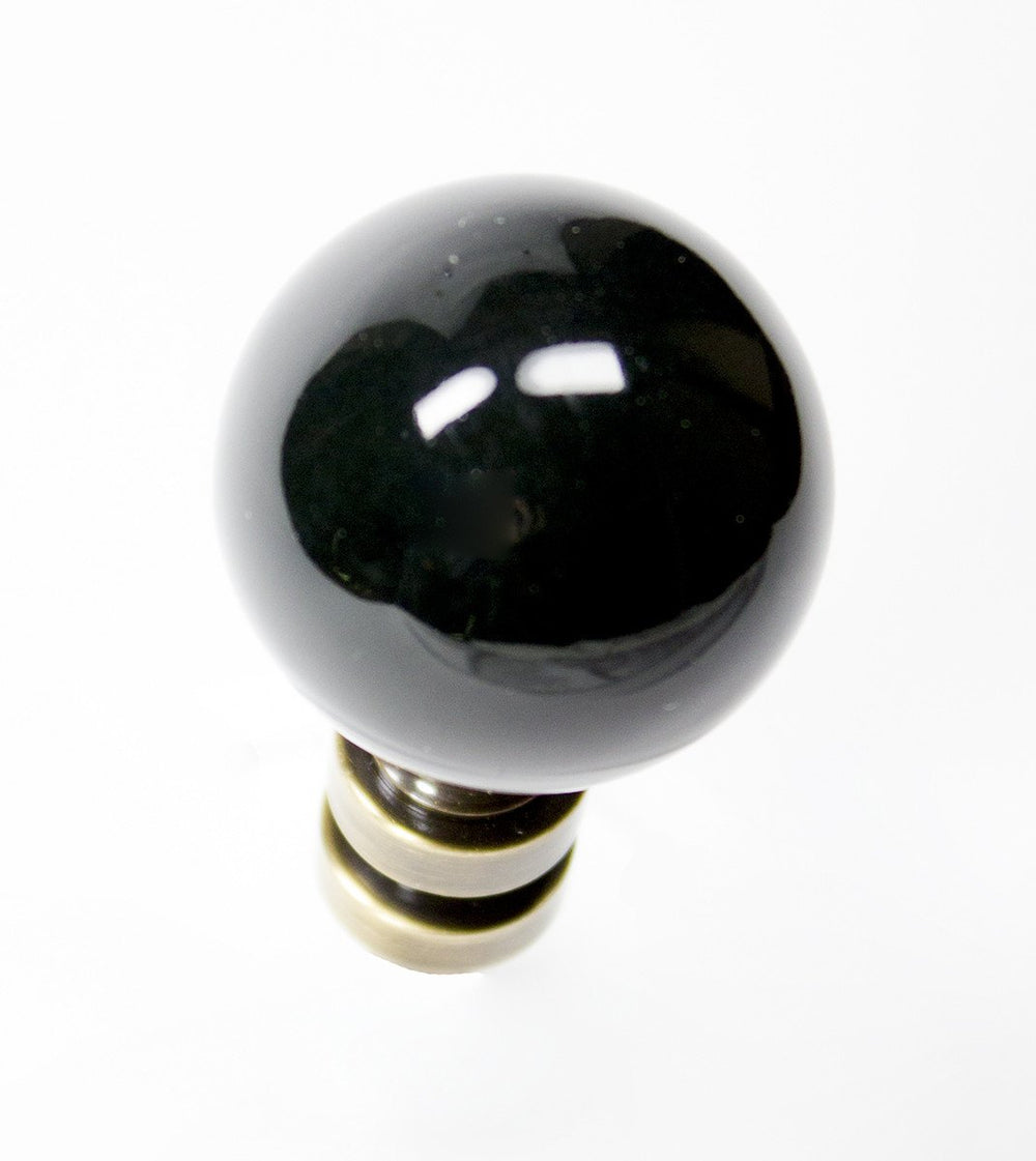 Ceramic Black Ball Antique Base Lamp Finial 2"h