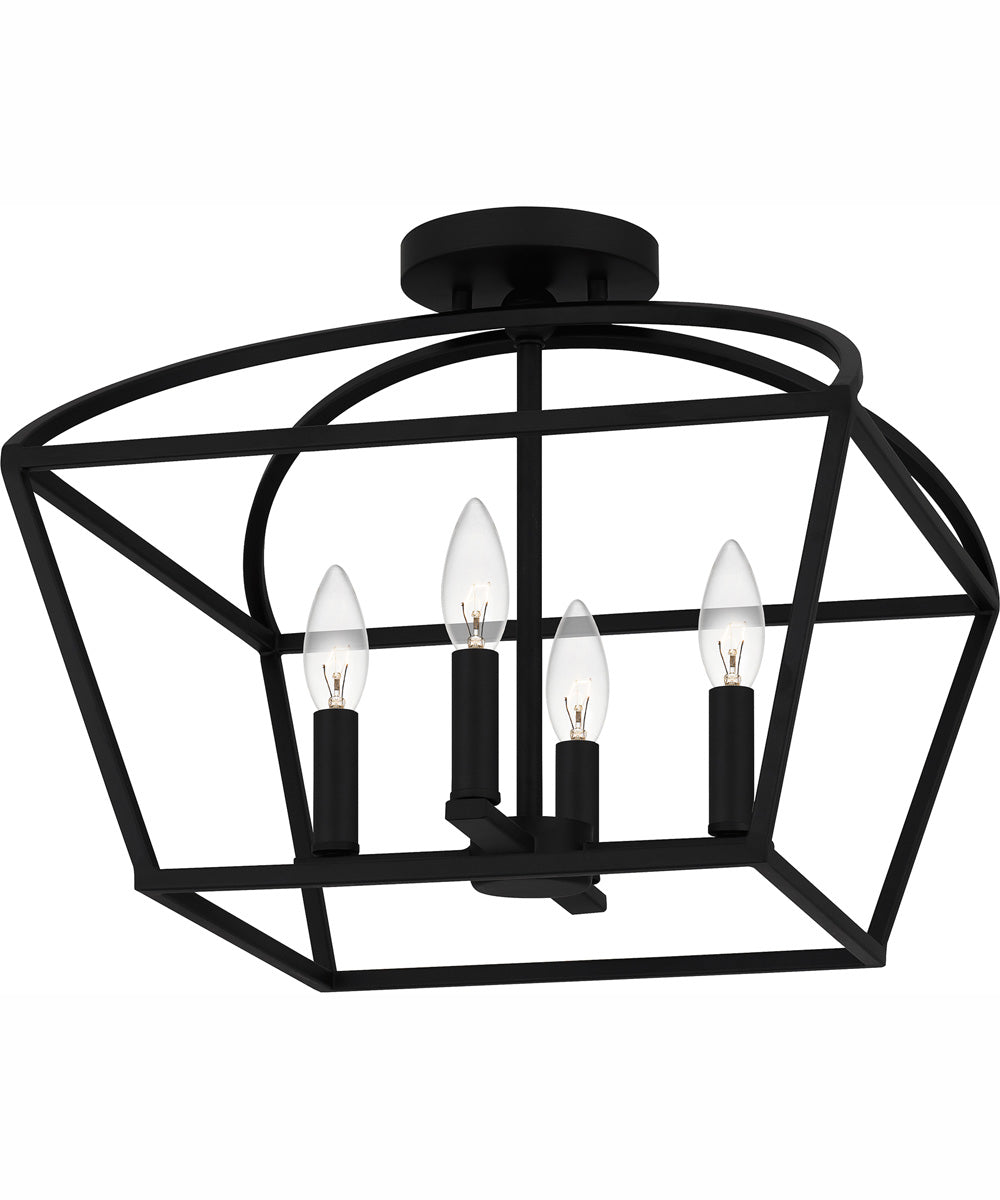 Concho Bay Medium 4-light Semi Flush Mount Matte Black