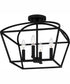 Concho Bay Medium 4-light Semi Flush Mount Matte Black