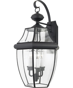 Newbury Large 3-light Outdoor Wall Light Mystic Black