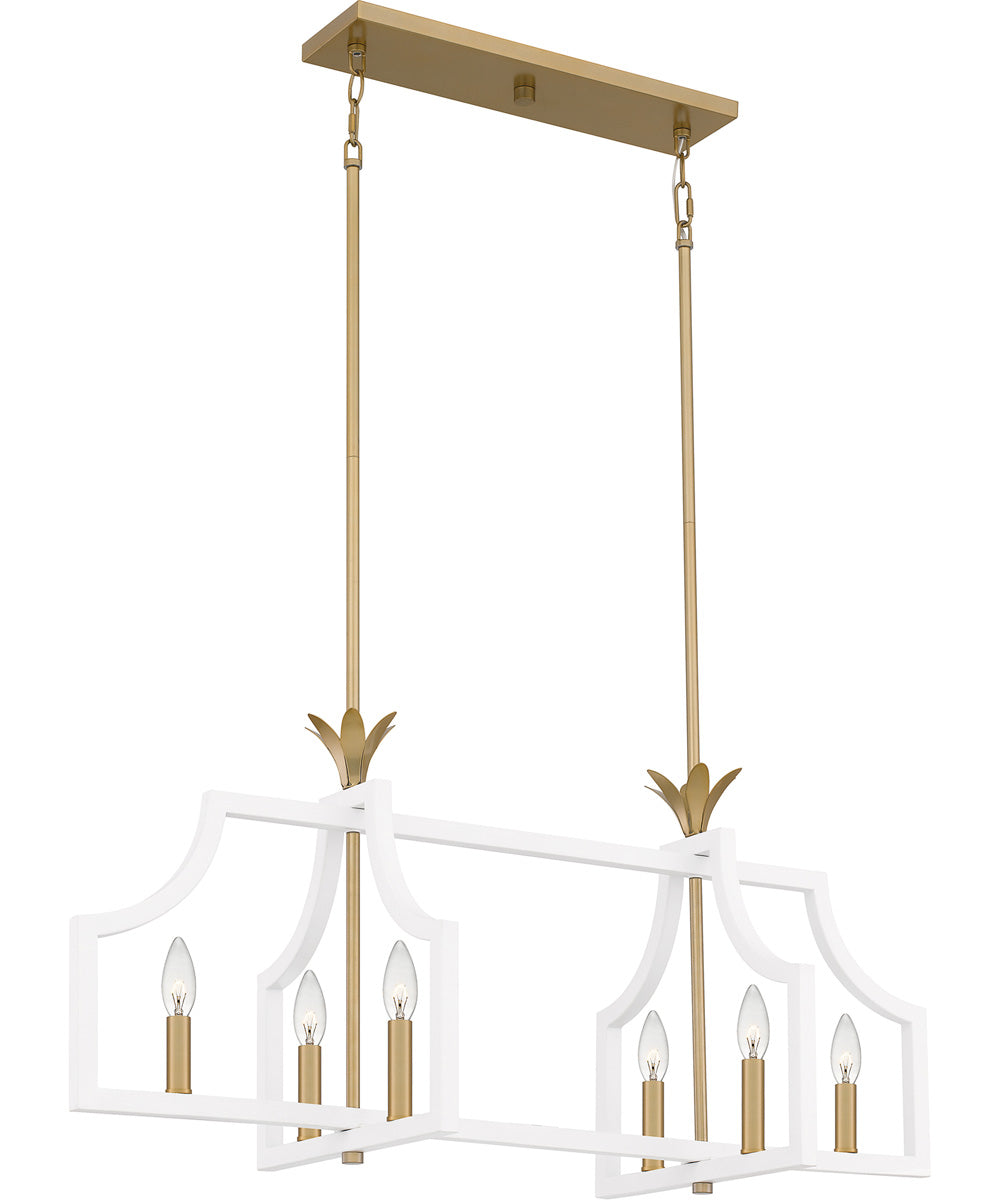 Dusty Lane Medium 6-light Island Light Matte White