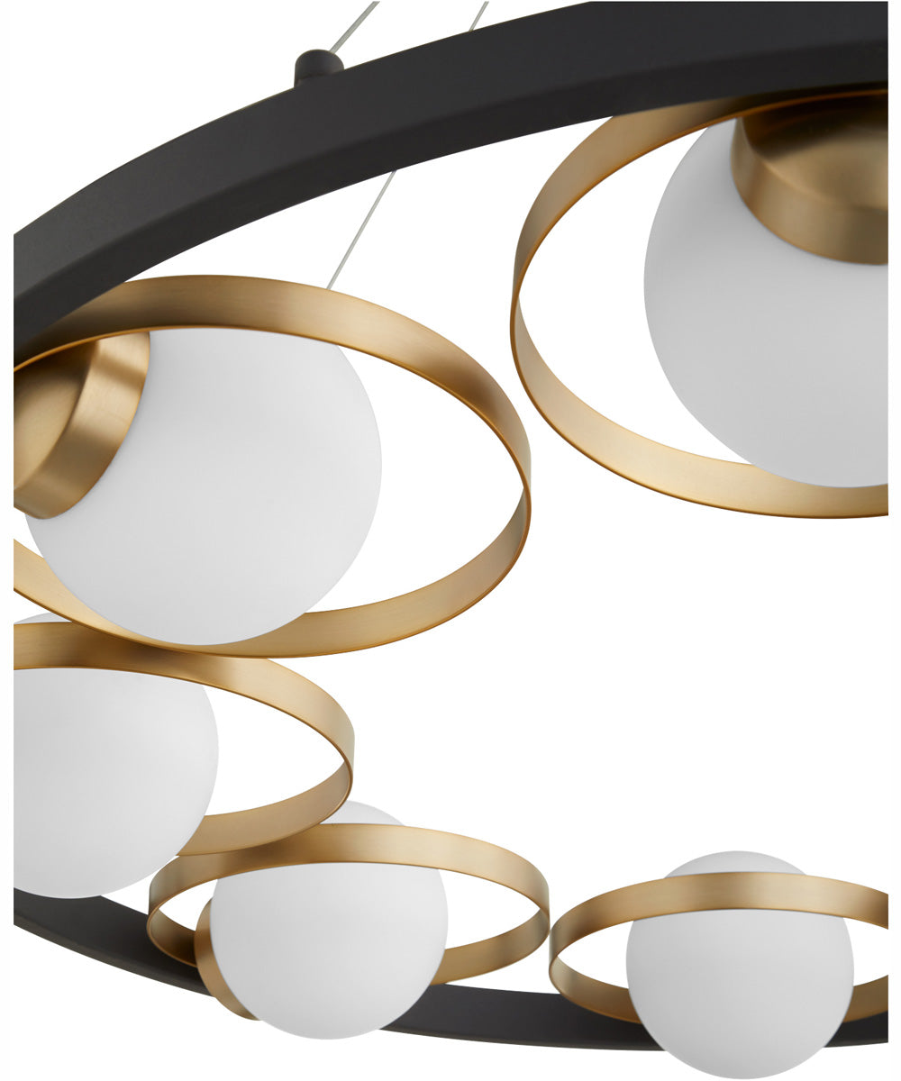 Nimbus 8-light Chandelier Textured Black w/ Aged Brass