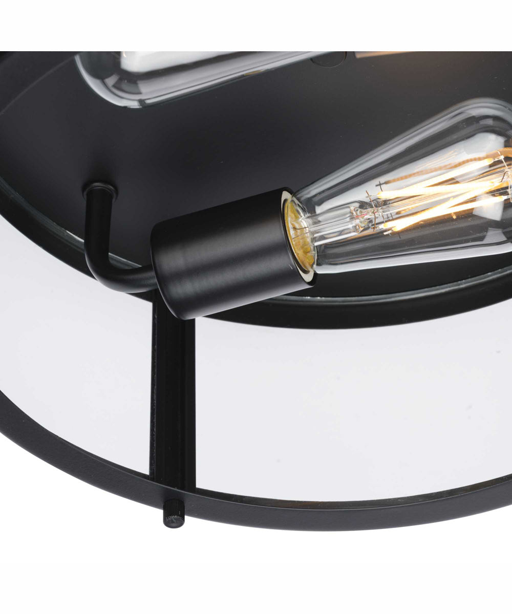 Gunther 2-Light Modern Farmhouse Flush Mount Light Matte Black