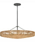 Ophelia 6-Light Medium Convertible Pendant in Black with Natural Shade