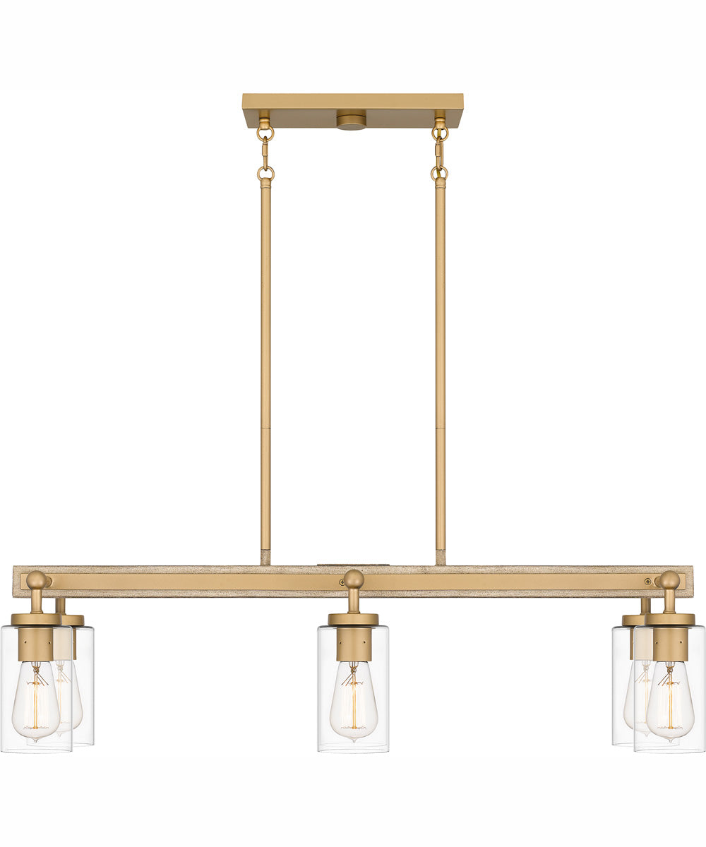Kelleher Small 6-light Island Light Nouveau Painted Weathered Brass