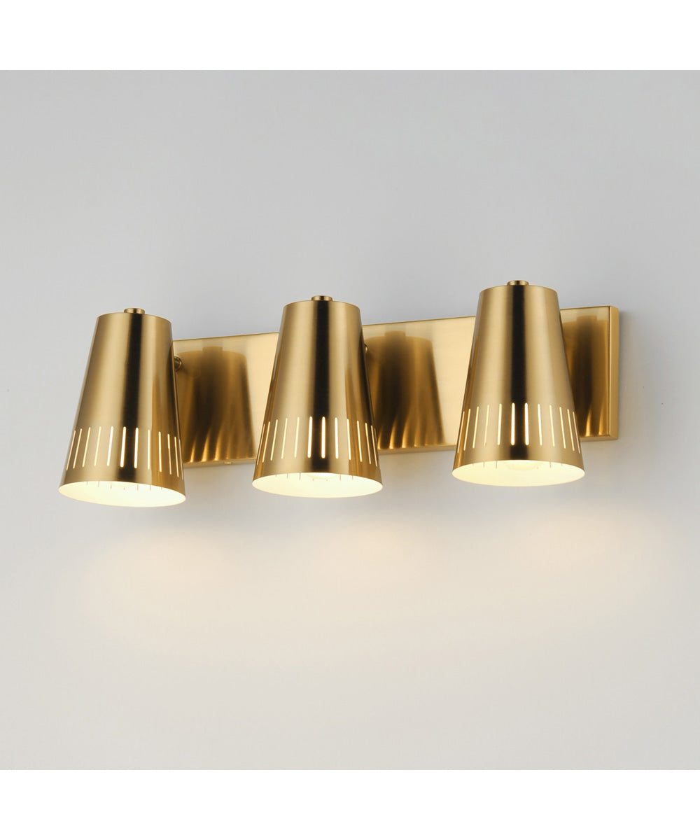 Helsinki 3-Light Bath Vanity Natural Aged Brass