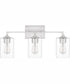 Prescott Large 3-light Bath Light Brushed Nickel