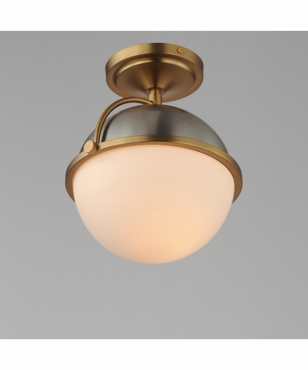 Duke 1-Light Semi Flush Mount Satin Nickel / Satin Brass