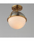 Duke 1-Light Semi Flush Mount Satin Nickel / Satin Brass