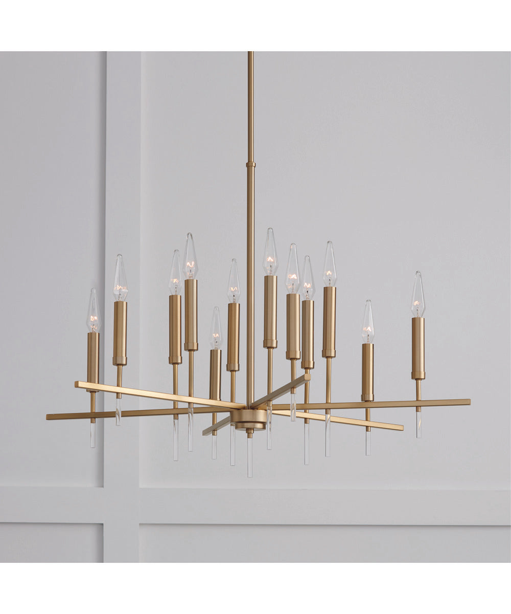 Elora 12-Light Chandelier Matte Brass
