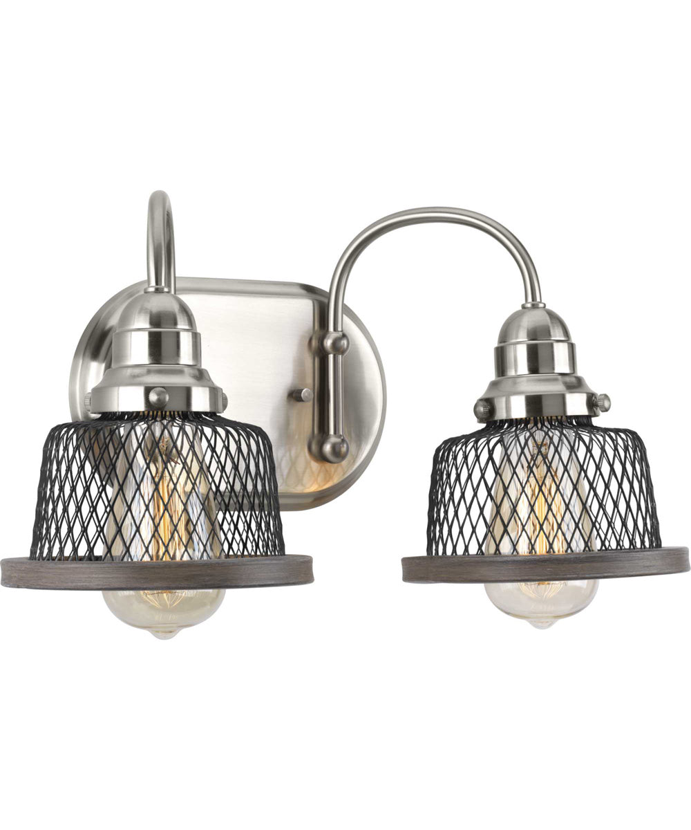Tilley 2-Light Coastal Bath Vanity Light Brushed Nickel