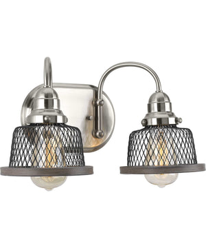 Tilley 2-Light Coastal Bath Vanity Light Brushed Nickel
