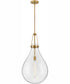 Eloise 1-Light Large Pendant in Lacquered Brass