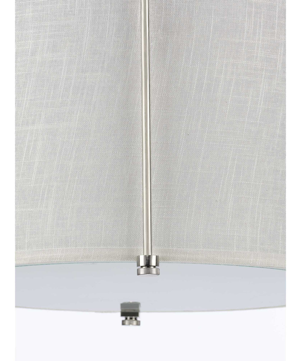 Kempsey 3-Light Summer Linen Shade Farmhouse Pendant Light Brushed Nickel