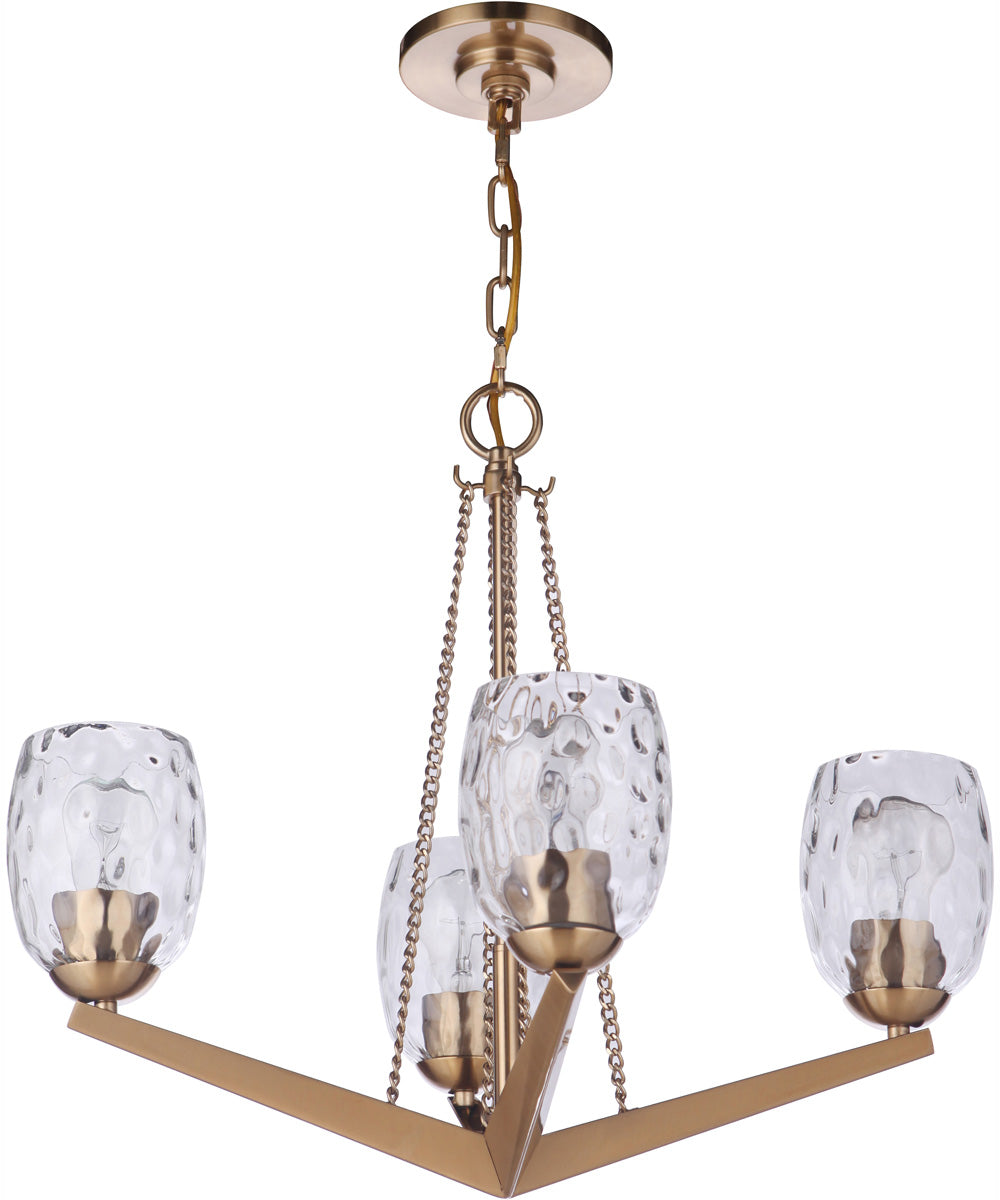 Guiding Star 4-Light Chandelier Satin Brass