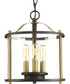 Squire 3-Light Semi-Flush Convertible Antique Bronze