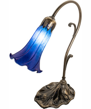 15" High Blue Tiffany Pond Lily Accent Lamp