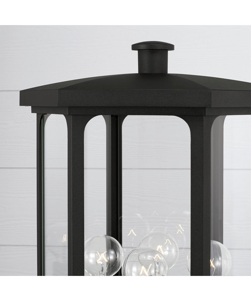 Walton 4-Light Outdoor Post-Lantern Rain or Shine - Black