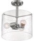 12"W Bransel 3-Light Close-to-Ceiling Brushed Nickel