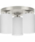 Cofield 12 in. 3-Light Transitional Flush Mount Brushed Nickel