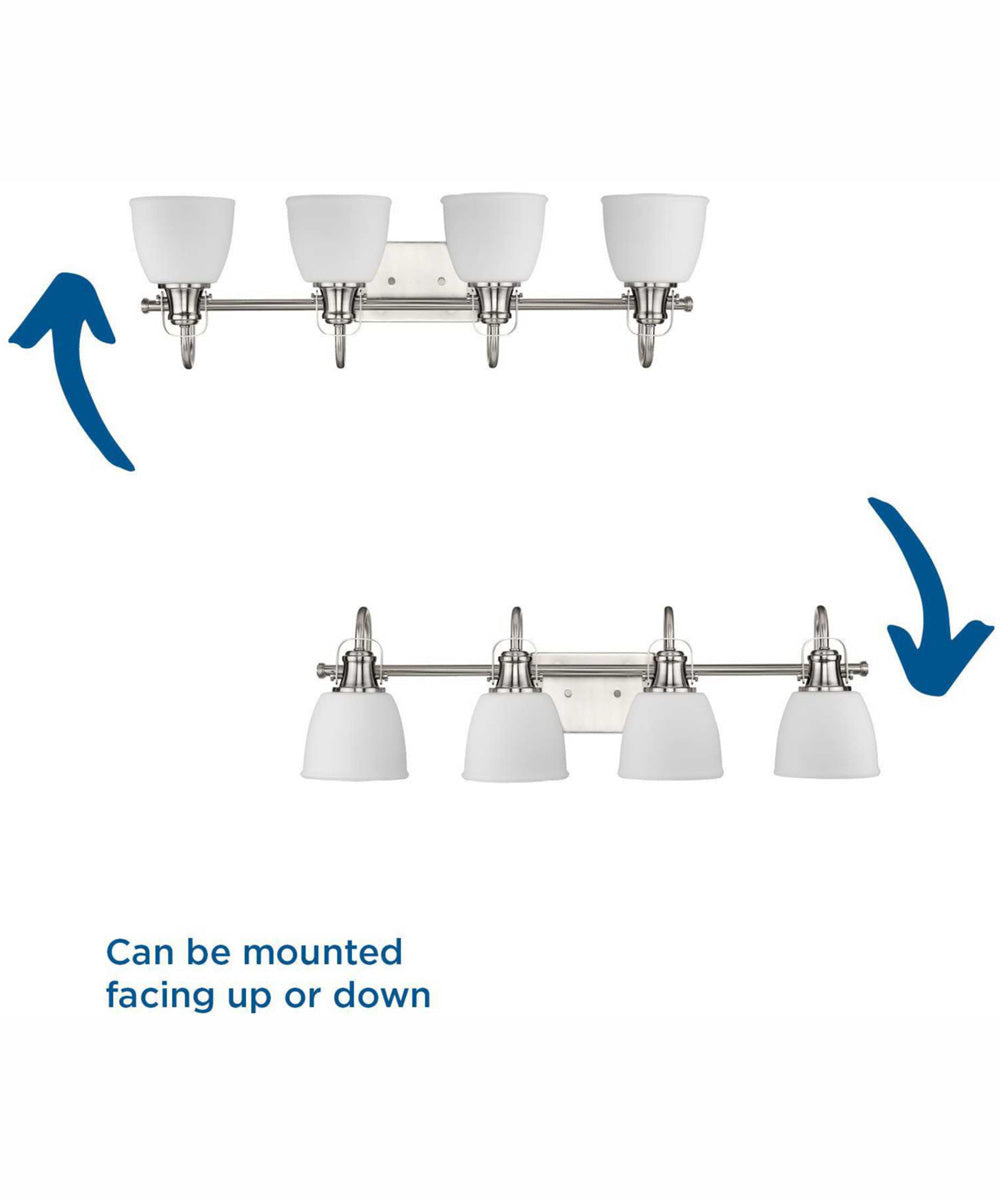 Preston 4-Light Coastal Bath Vanity Light Brushed Nickel