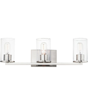 Sleek 3-Light Bath Vanity Satin Nickel