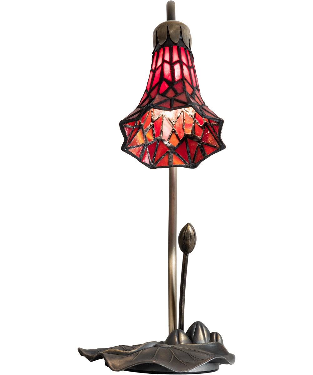 16" High Tiffany Pond Lily Red Accent Lamp