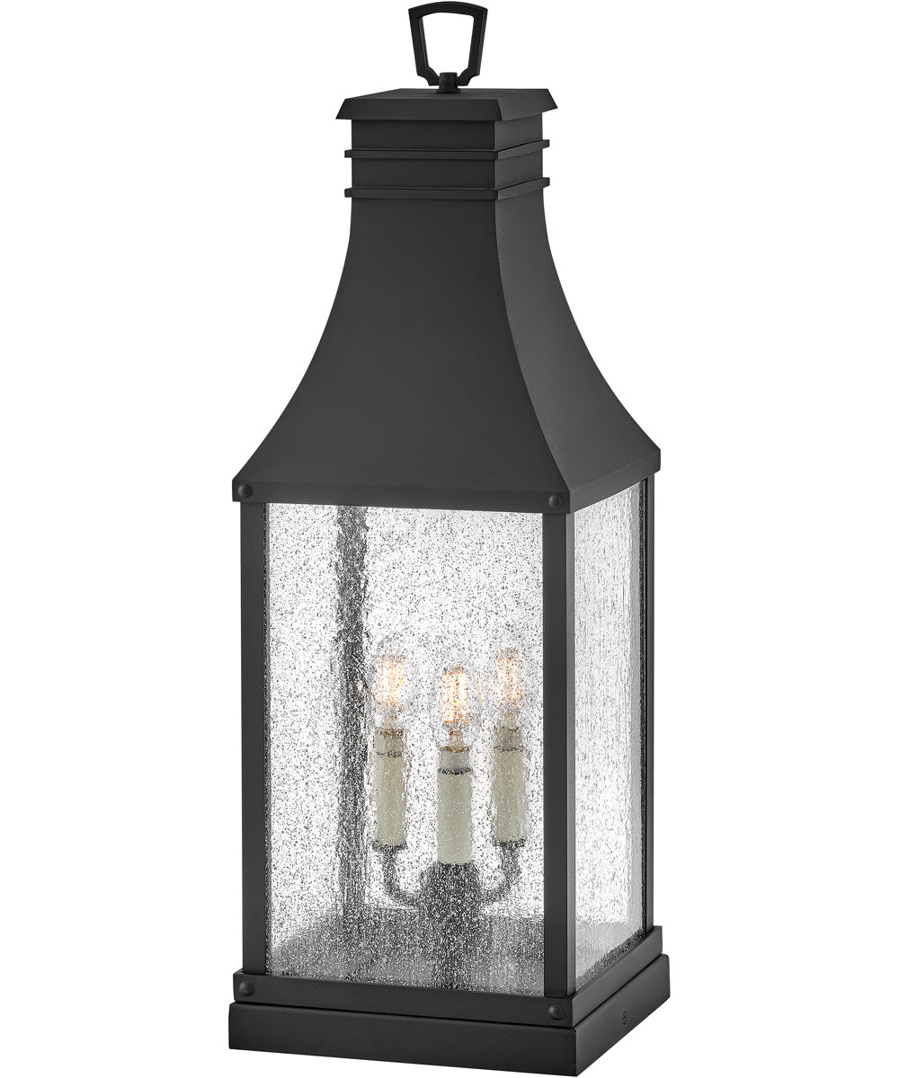Beacon Hill 3-Light Large Pier Mount Lantern in Museum Black