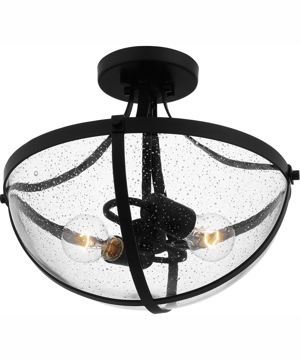 Antebellum Medium 2-light Semi Flush Mount Matte Black