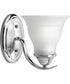 Trinity 1-Light Etched Glass Traditional Bath Vanity Light Polished Chrome