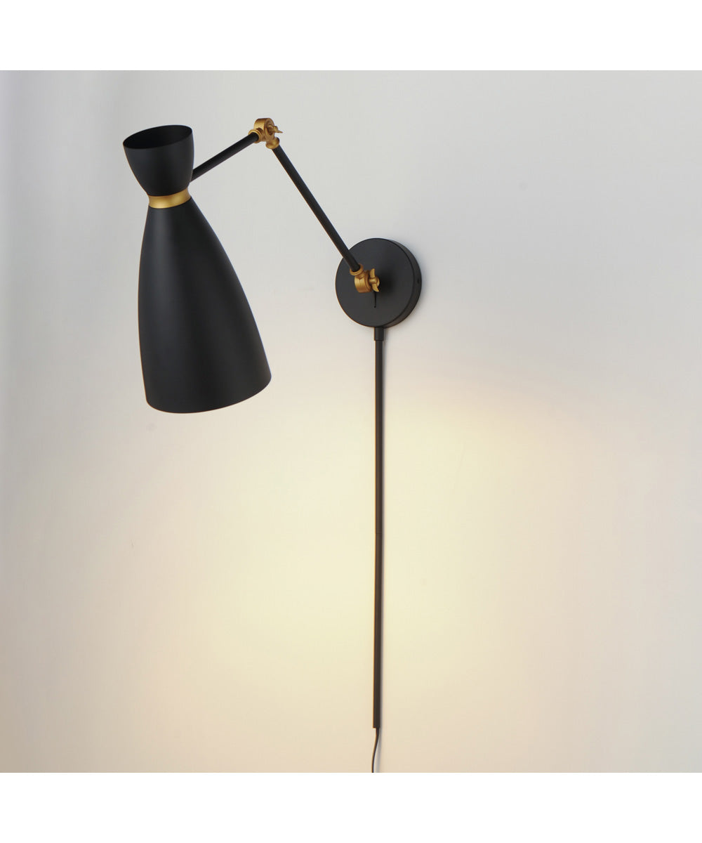 Carillon Articulating Wall Sconce Black / Satin Brass