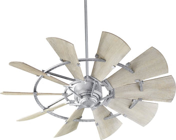 52"W Windmill Ceiling Fan Galvanized