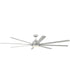 Rush 84" 1-Light Ceiling Fan (Blades Included) Painted Nickel