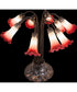24"H Pink/White Pond Lily 10 Light Table Lamp