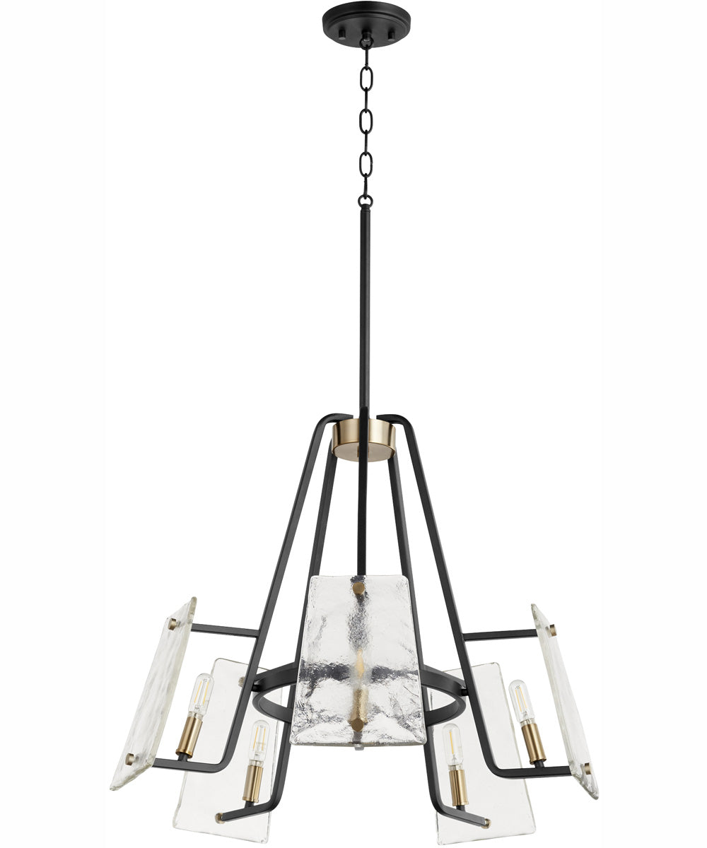 Tioga 5-light Chandelier Textured Black w/ Aged Brass