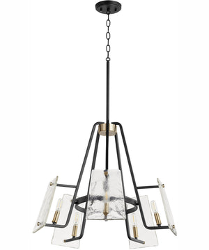 Tioga 5-light Chandelier Textured Black w/ Aged Brass