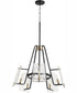 Tioga 5-light Chandelier Textured Black w/ Aged Brass