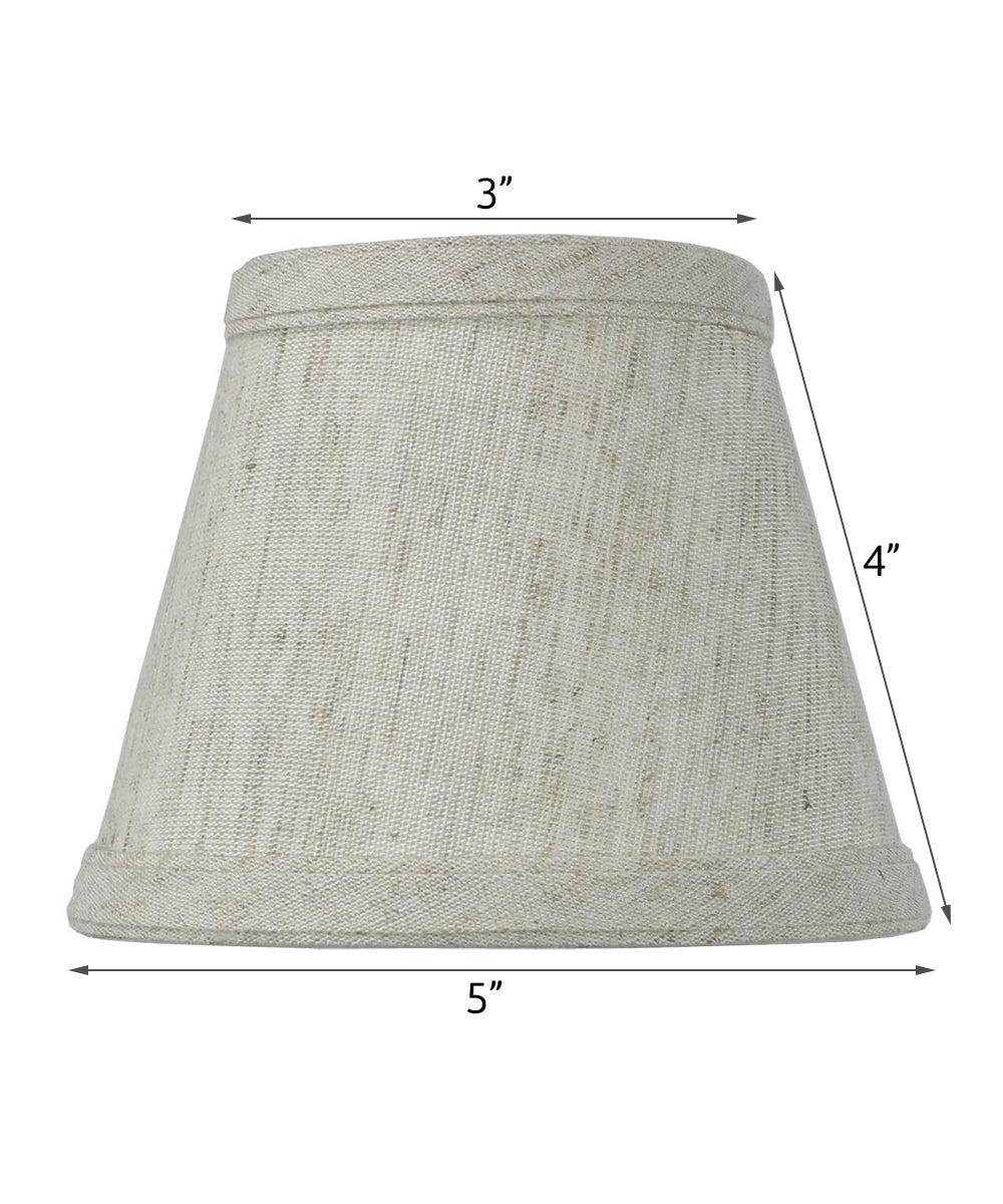 5"W x 4"H Textured Oatmeal Clip-on Candelabra Shade