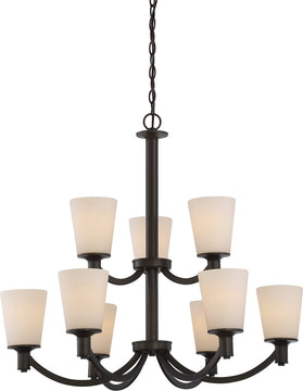 31"W Laguna 9-Light Chandelier Forest Bronze