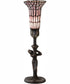 15" High Stained Glass Pond Lily Nouveau Lady Accent Lamp