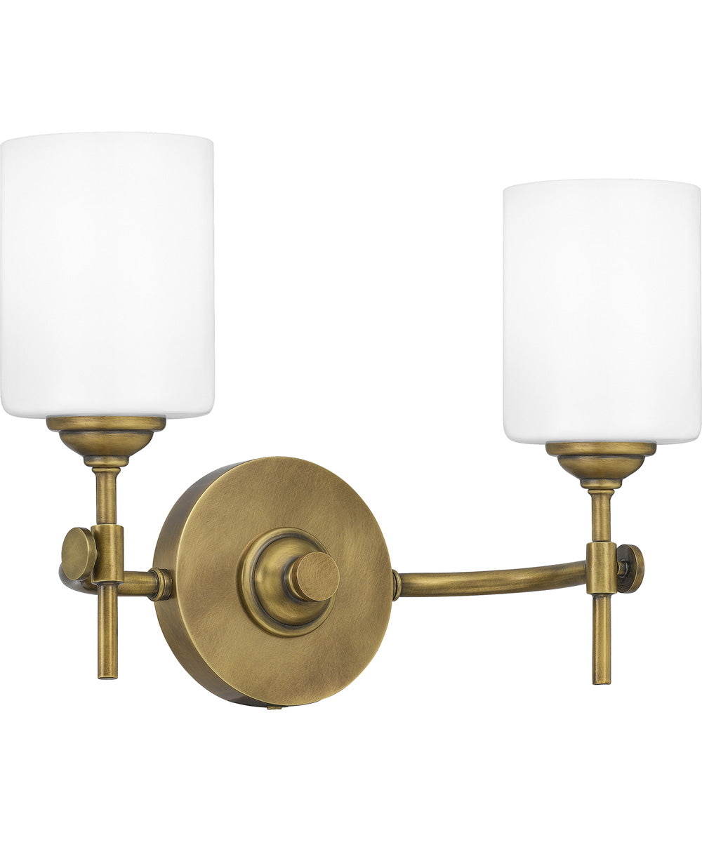 Aria Medium 2-light Bath Light Weathered Brass