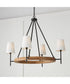 Jonah 4-Light Chandelier Light Wood and Matte Black