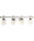 Gulliver 4-Light Clear Seeded Glass Coastal Bath Vanity Light Galvanized Finish