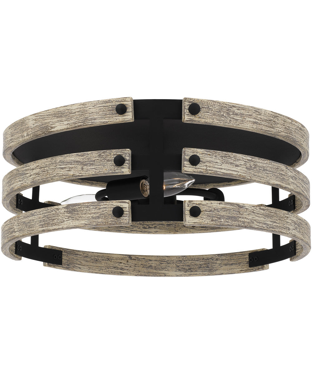 Ashburn 3-light Flush Mount Earth Black