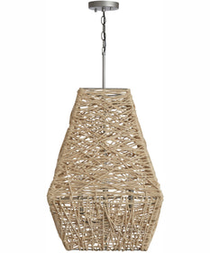 Finley 4-Light Pendant Natural Jute and Grey
