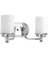 Glide 2-Light Etched Opal Glass Coastal Bath Vanity Light Polished Chrome