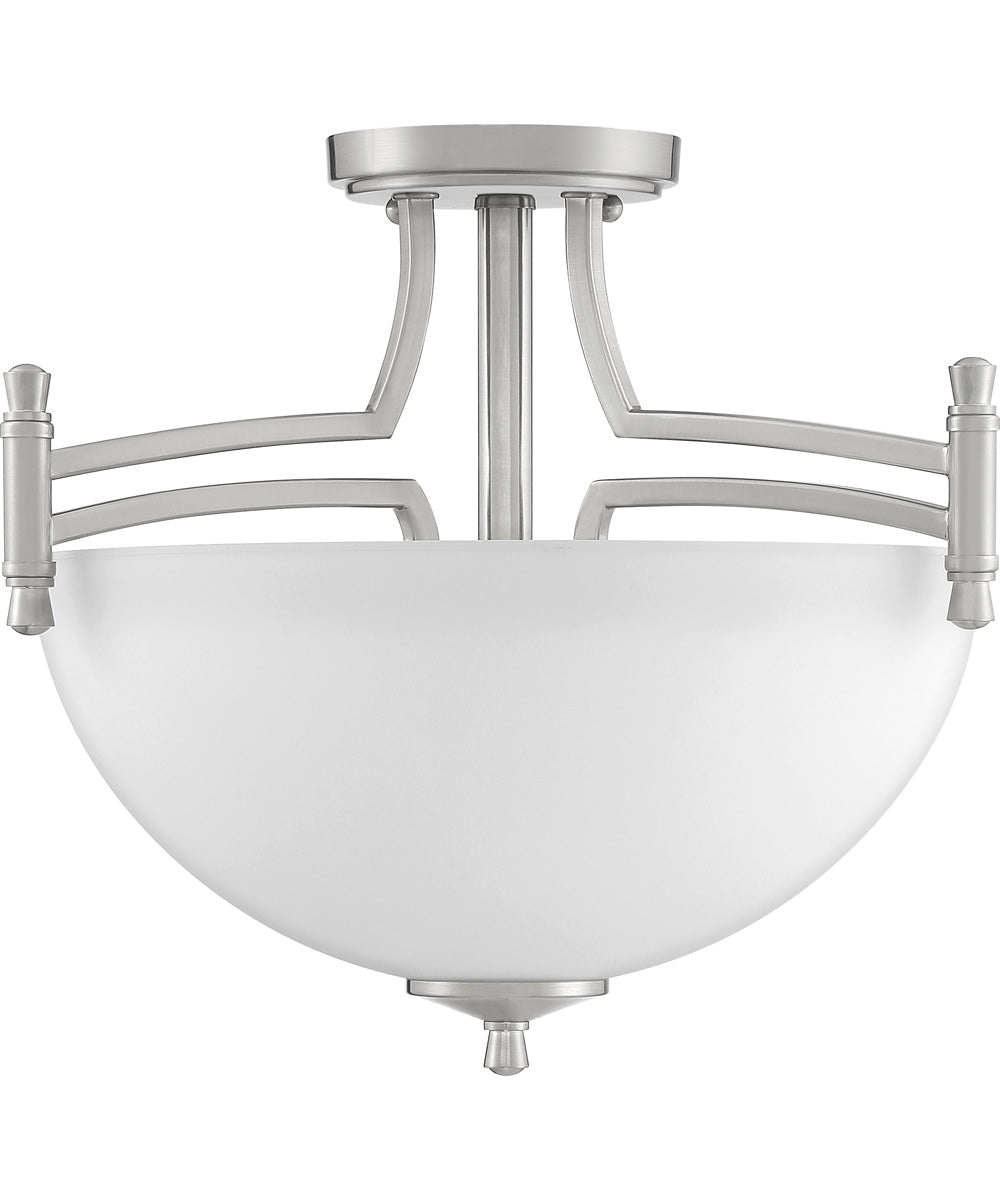 Billingsley Medium 2-light Semi Flush Mount Brushed Nickel