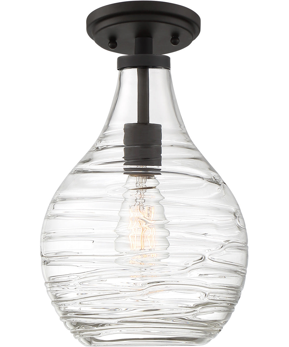 Genie 1-light Semi Flush Mount Old Bronze