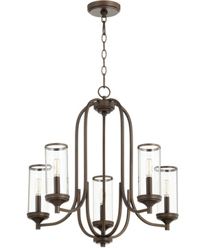 25"W Collins 5-light Chandelier Oiled Bronze