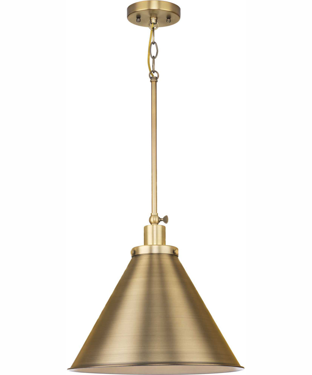 Hinton 1-Light Modern Farmhouse Pendant Vintage Brass
